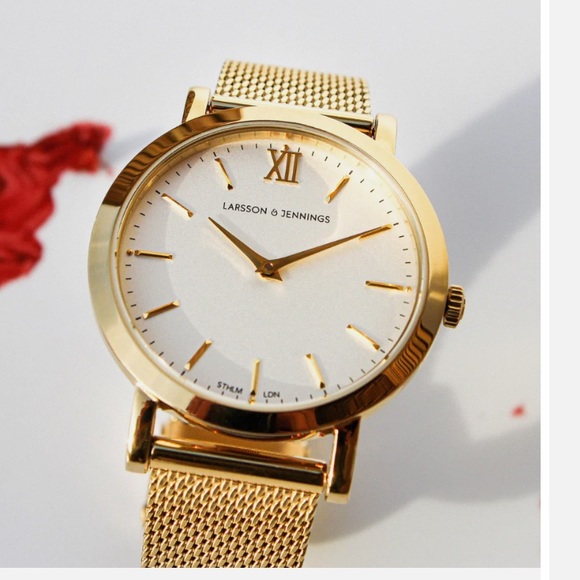 larsson and jennings Accessories - Larsson & Jennings Lugano Bernadette Gold Pearl Face 33mm Watch